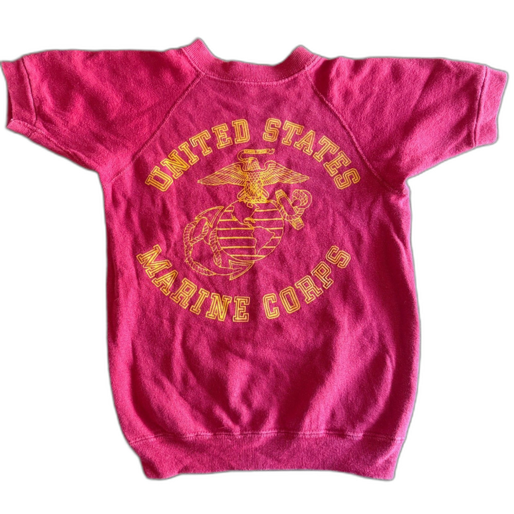 Vintage U.S. Marine Corps Red Sweat T-Shirt Youth Small
